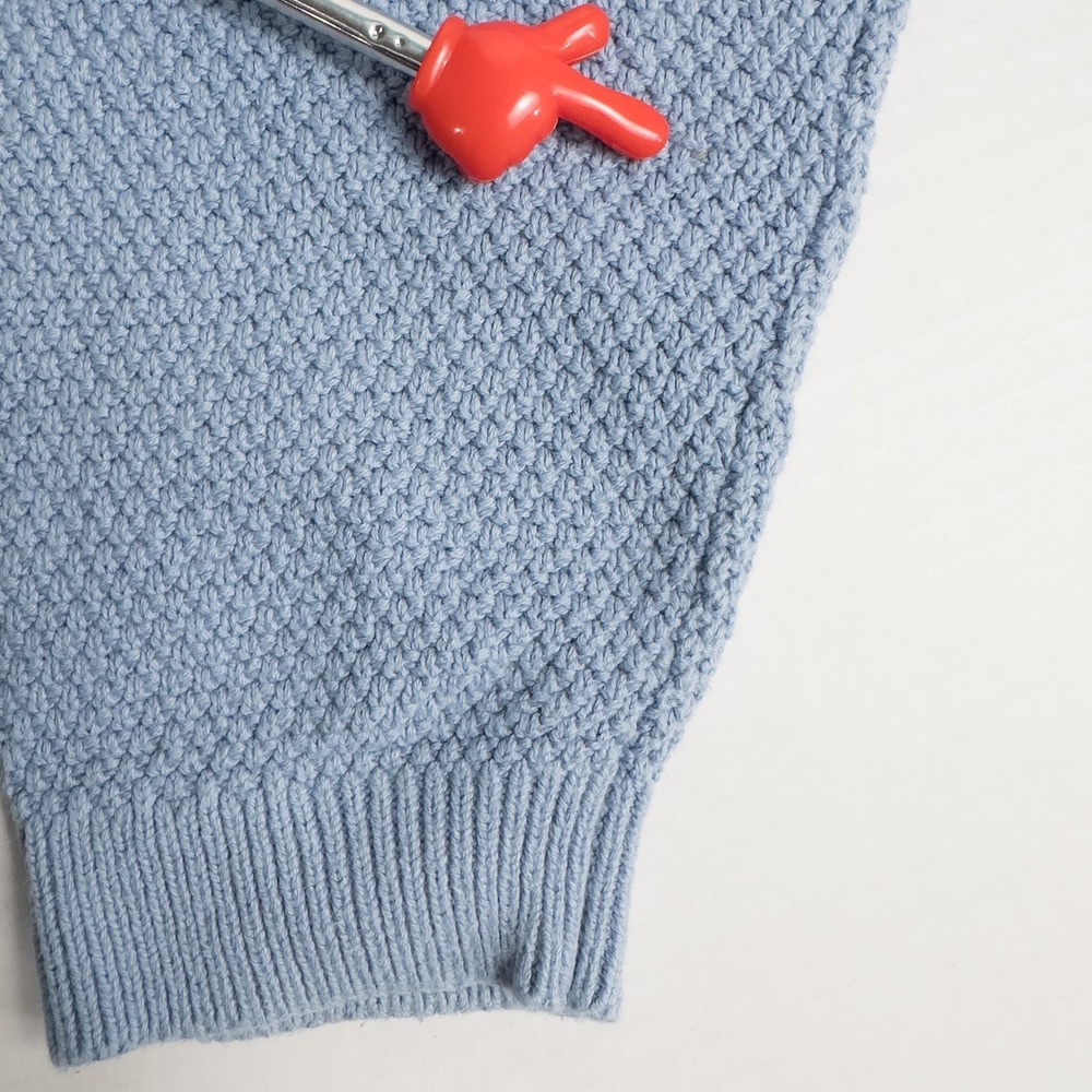 Boden Textured Cotton Button Shoulder Sweater Womens Large Blue Preppy Coastal - Picture 13 of 16